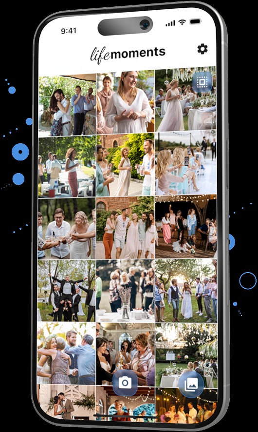 lifemoments App: Fotogalerie eines Events aus Gäste-Sicht auf dem Smartphone