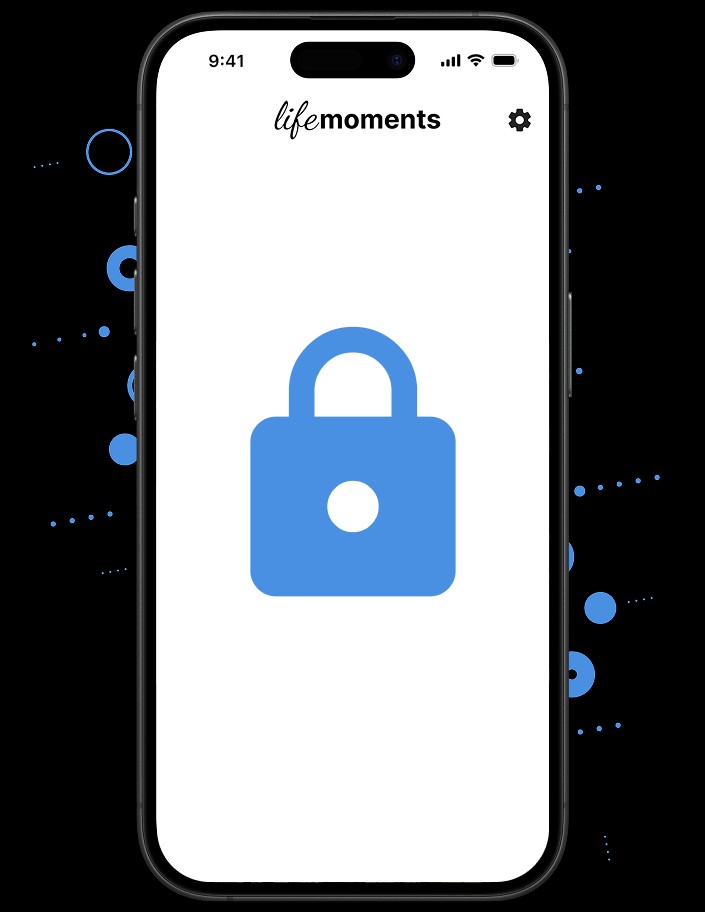 lifemoments App: Schloss-Symbol für private, geschützte Eventfotos